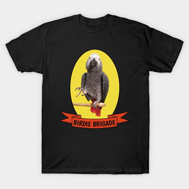 Birdie Brigade Congo African Grey Parrot T-Shirt by Einstein Parrot